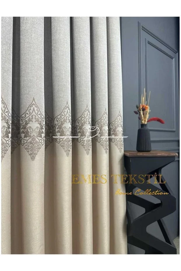 İSSA FON PERDE BEJ FİZON RENGİ(TEK KANAT) (SIK PİLE)( 1X3 )